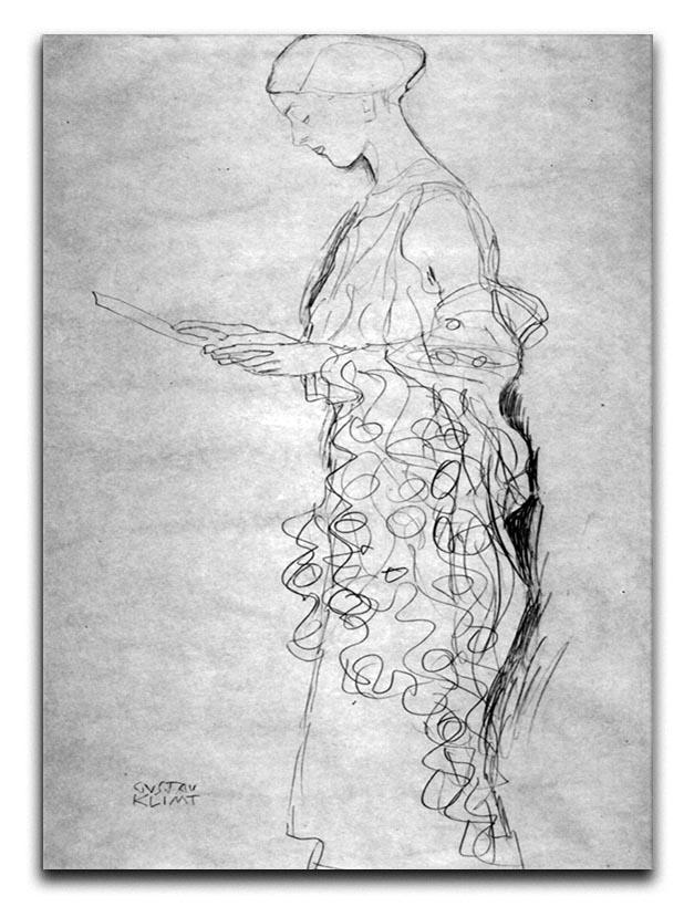 Lesendes girl in profile by Klimt Canvas Print or Poster  - Canvas Art Rocks - 1