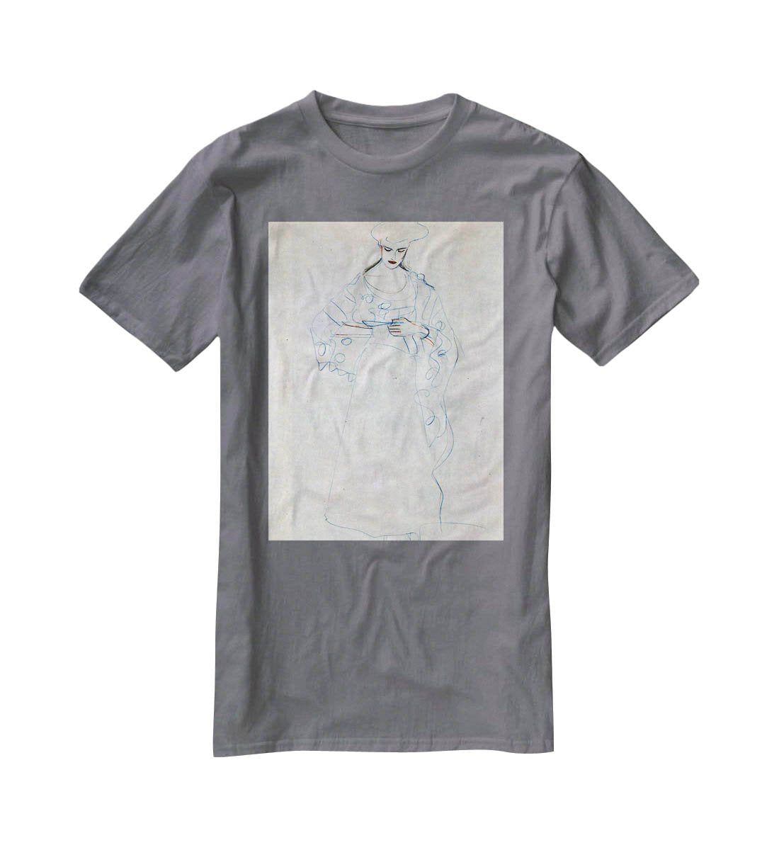Lesendes girls by Klimt T-Shirt - Canvas Art Rocks - 3