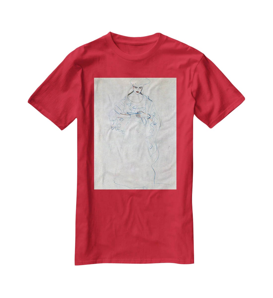 Lesendes girls by Klimt T-Shirt - Canvas Art Rocks - 4