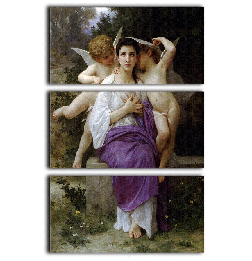 Leveil du coeur By Bouguereau 3 Split Panel Canvas Print - Canvas Art Rocks - 1