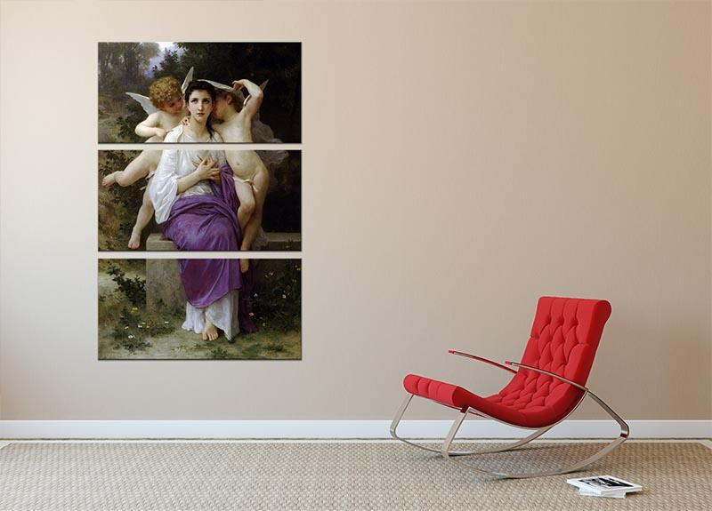 Leveil du coeur By Bouguereau 3 Split Panel Canvas Print - Canvas Art Rocks - 2