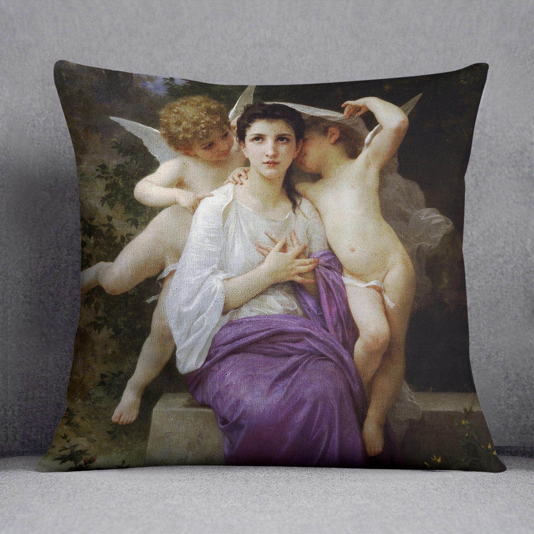 Leveil du coeur By Bouguereau Throw Pillow