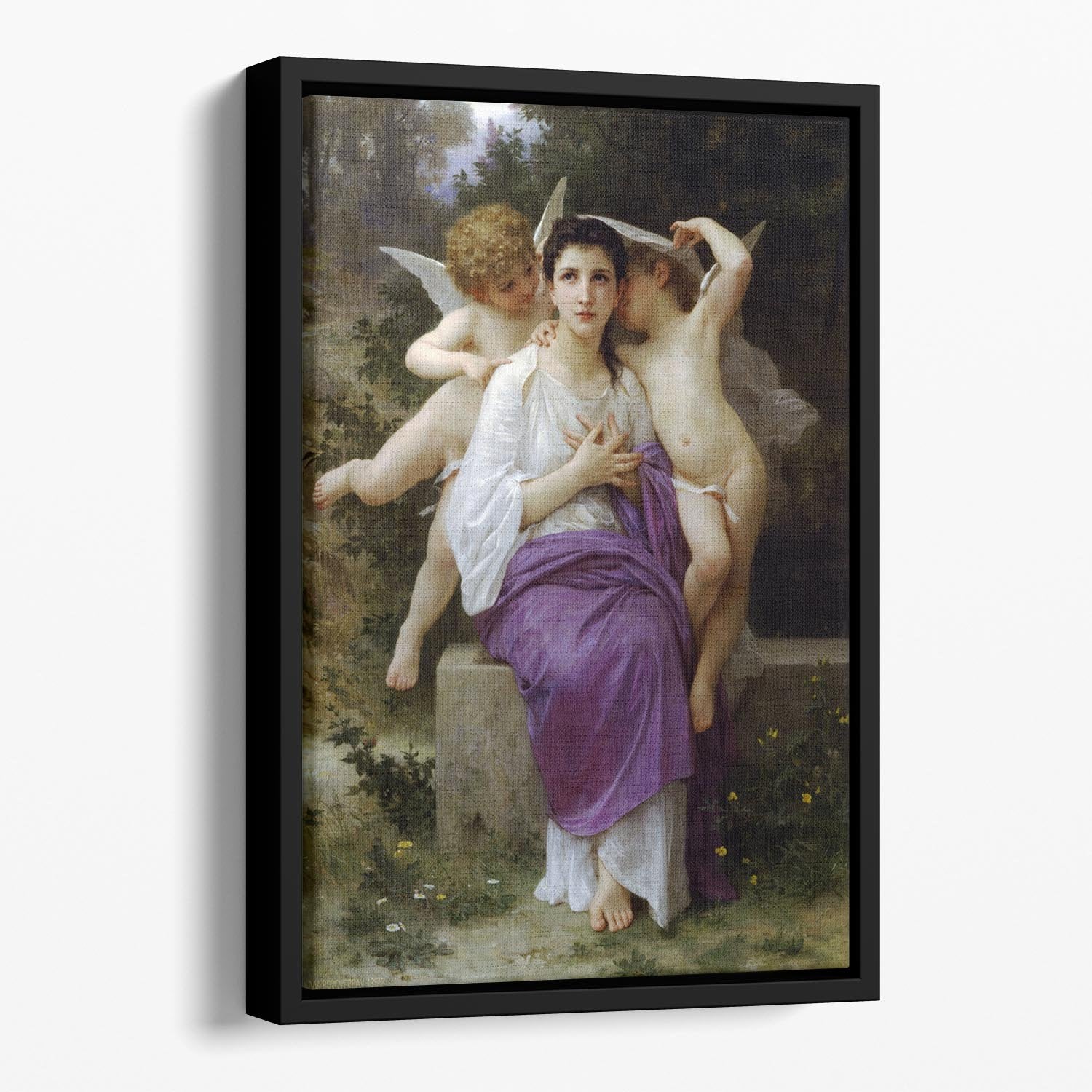 Leveil du coeur By Bouguereau Floating Framed Canvas