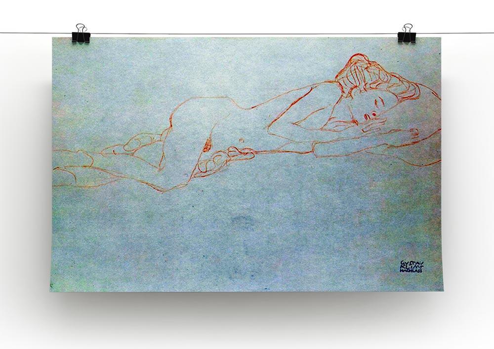 Liegender female nude by Klimt Canvas Print or Poster - Canvas Art Rocks - 2