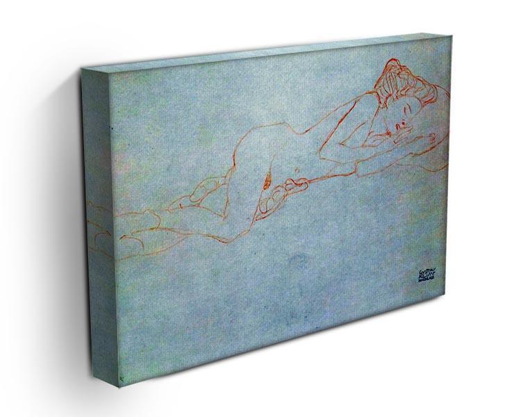 Liegender female nude by Klimt Canvas Print or Poster - Canvas Art Rocks - 3