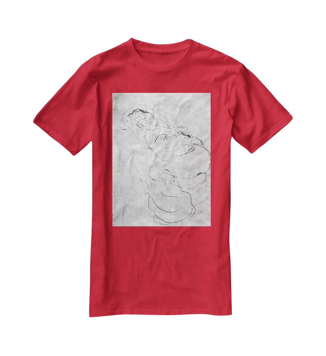 Liegender female over the head with entangled arms by Klimt T-Shirt - Canvas Art Rocks - 4