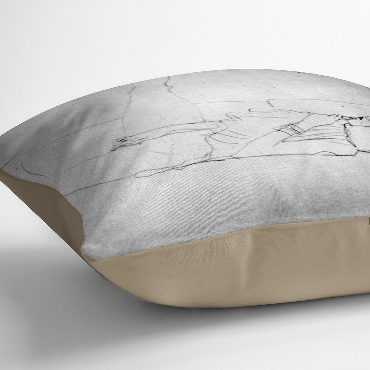 Liegender female with right leg by Klimt Throw Pillow