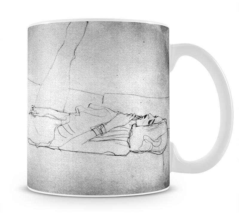 Liegender female with right leg by Klimt Mug - Canvas Art Rocks - 1