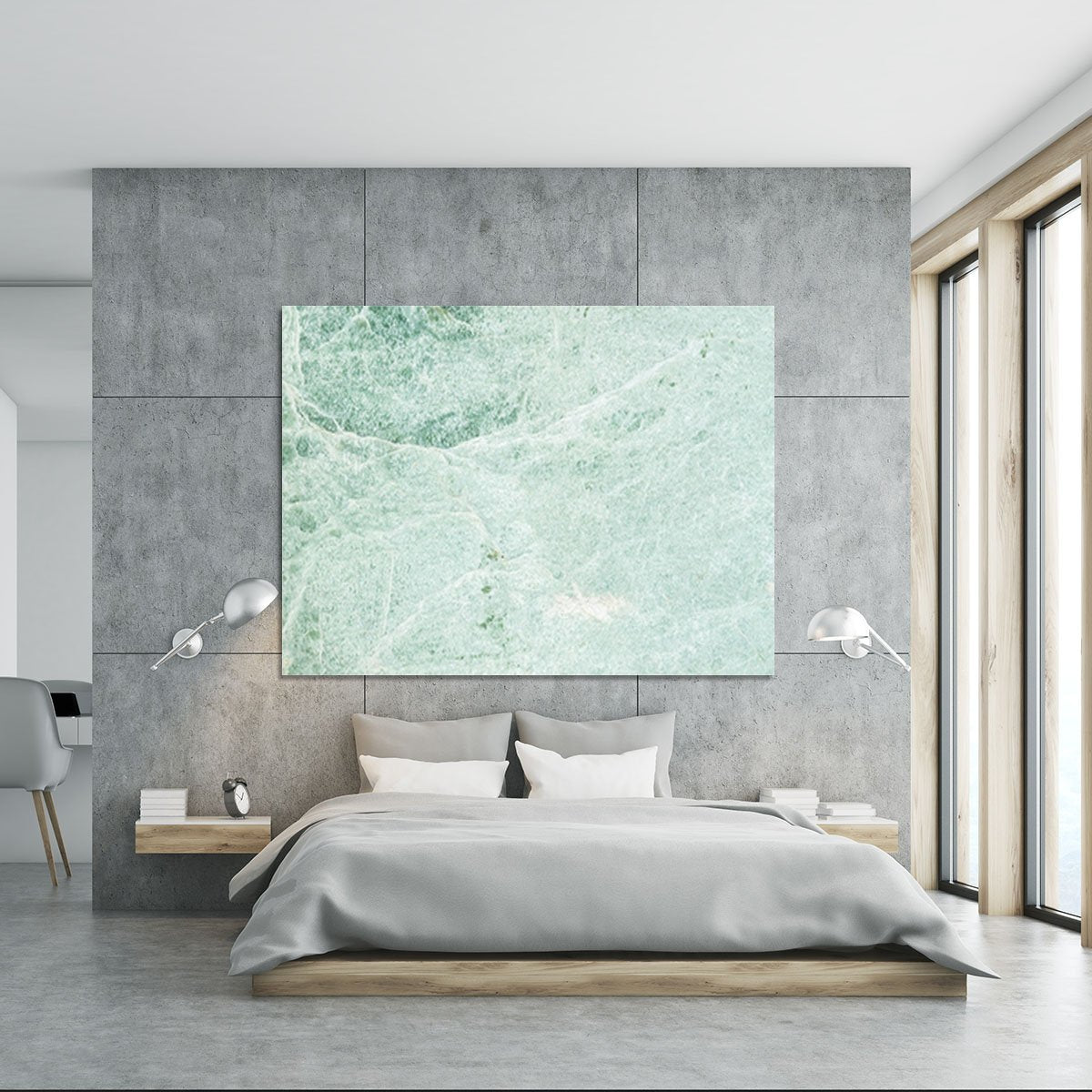 Light Green Cracked Marble Canvas Print or Poster