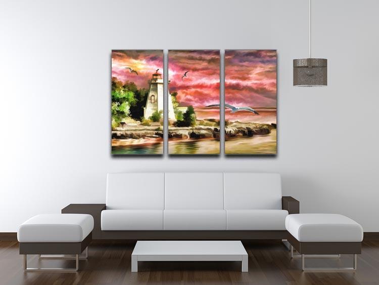 Lighthouse 3 Split Panel Canvas Print - Canvas Art Rocks - 3