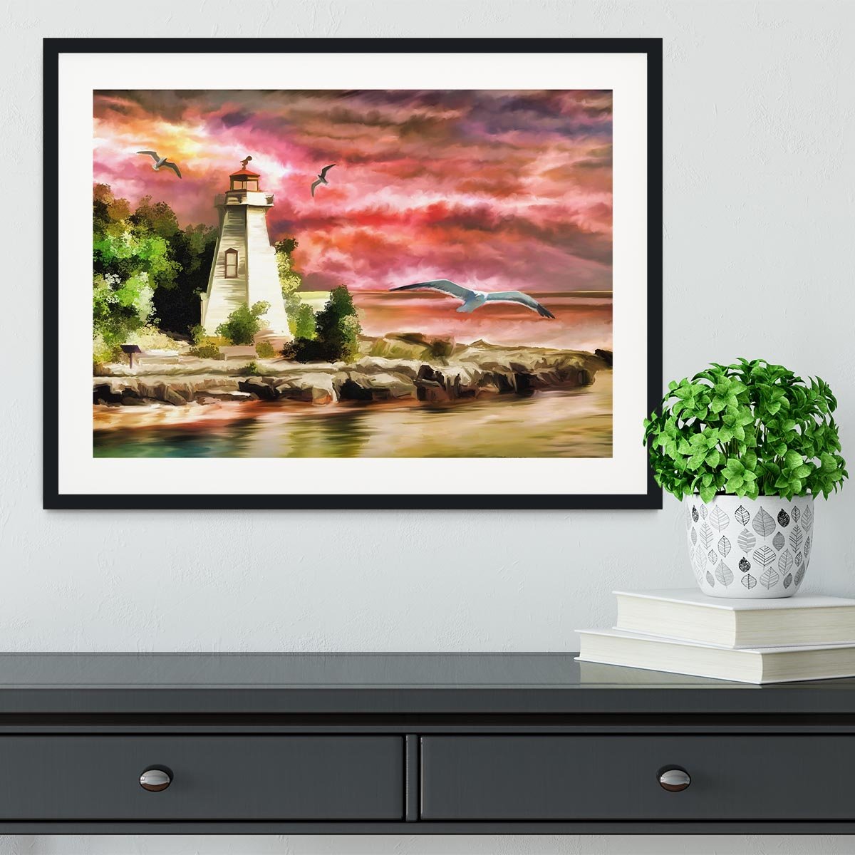 Lighthouse Framed Print - Canvas Art Rocks - 1