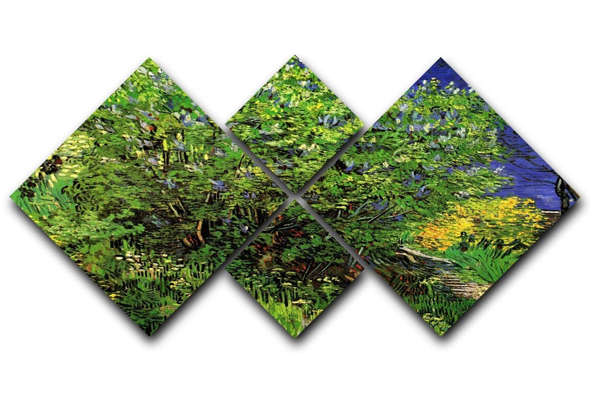 Lilacs by Van Gogh 4 Square Multi Panel Canvas  - Canvas Art Rocks - 1