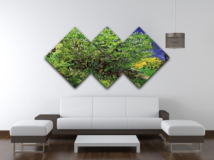 Lilacs by Van Gogh 4 Square Multi Panel Canvas - Canvas Art Rocks - 3