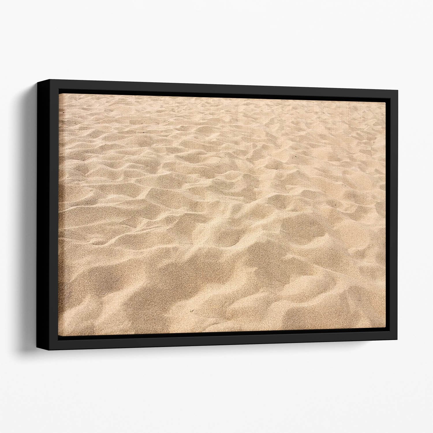 Lines in the sand of a beach Floating Framed Canvas