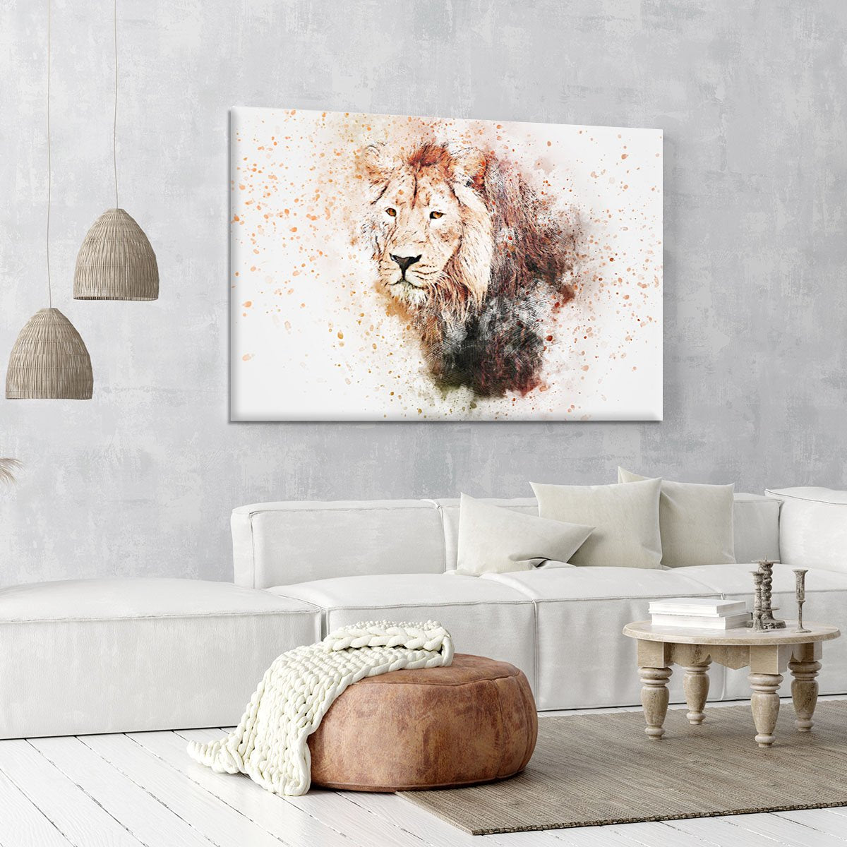 Lion Splatter Canvas Print or Poster