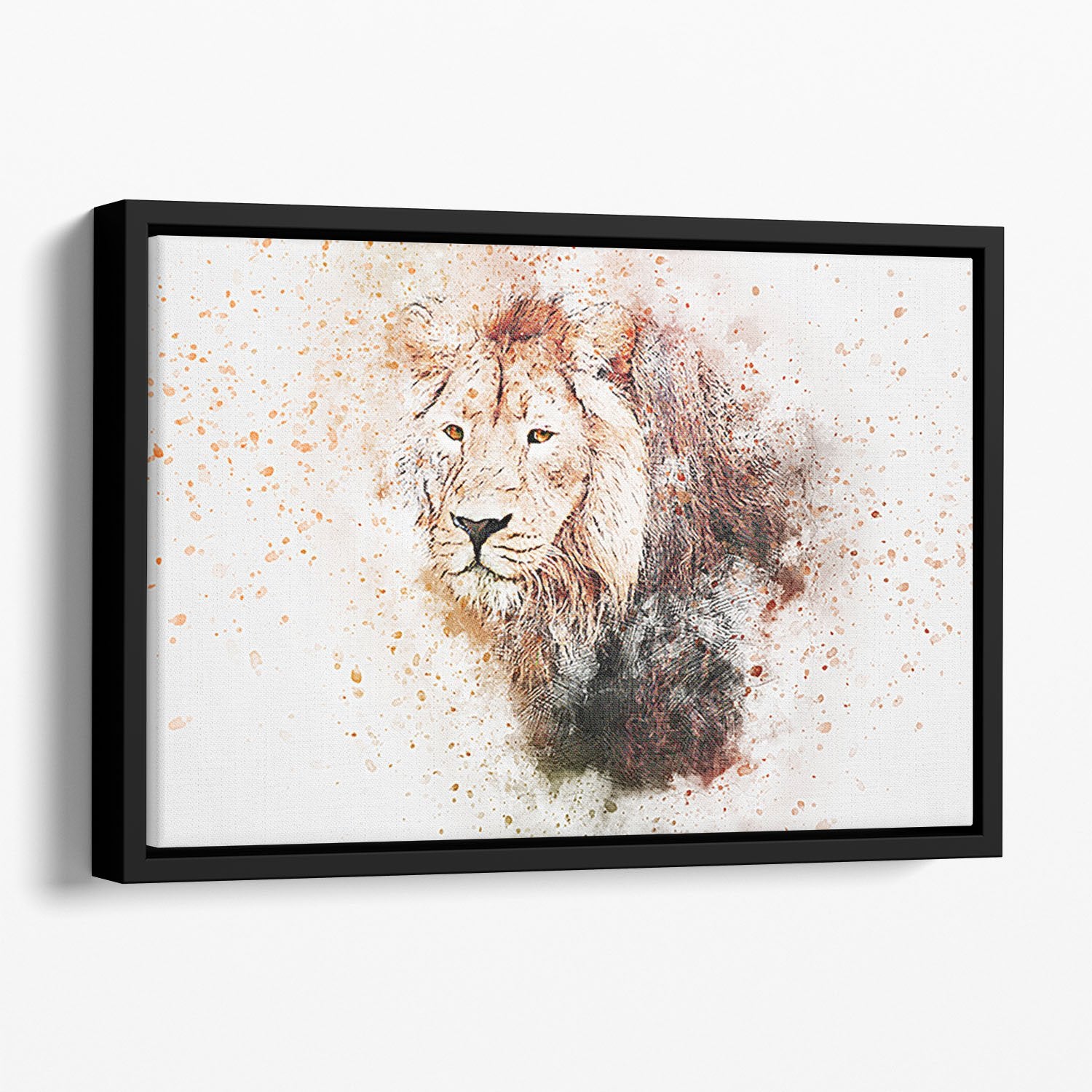 Lion Splatter Floating Framed Canvas