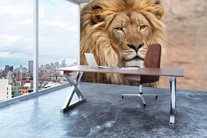 Lion Wall Mural Wallpaper - Canvas Art Rocks - 3