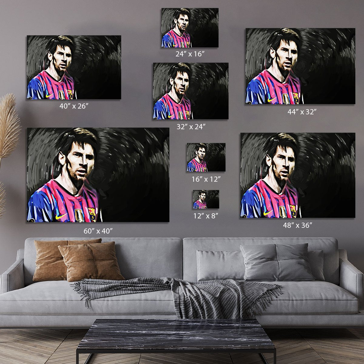 Lionel Messi Close Up Canvas Print or Poster