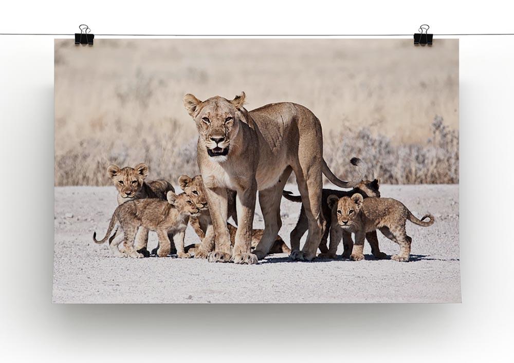 Lioness and cubs Canvas Print or Poster - Canvas Art Rocks - 2