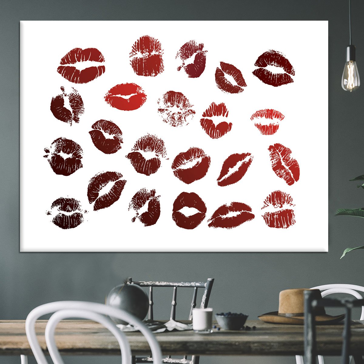 Lipstick Kisses Canvas Print or Poster