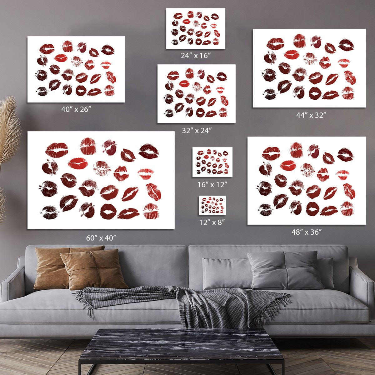 Lipstick Kisses Canvas Print or Poster