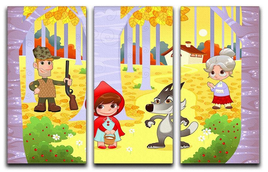 Little Red Hiding Hood scene 3 Split Panel Canvas Print - Canvas Art Rocks - 1