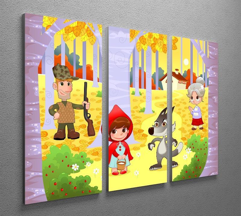 Little Red Hiding Hood scene 3 Split Panel Canvas Print - Canvas Art Rocks - 2