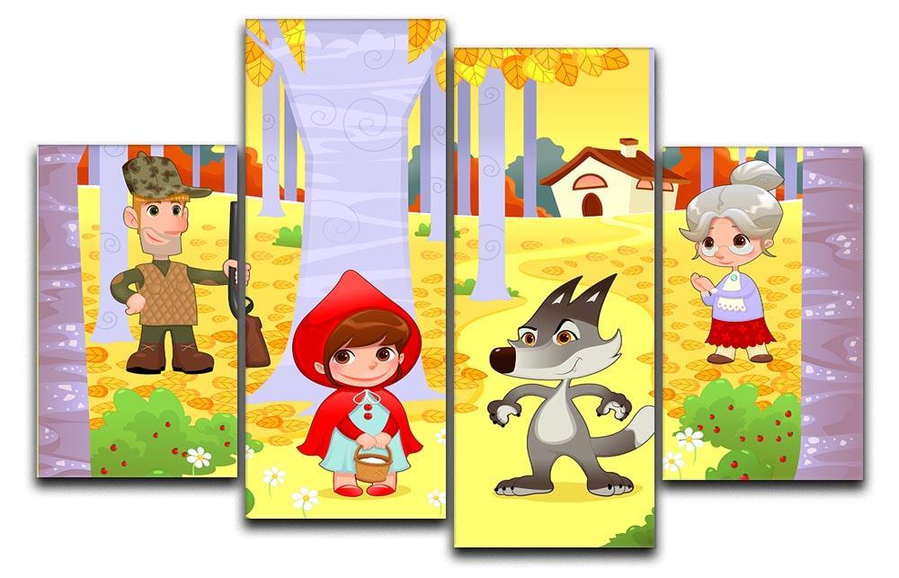 Little Red Hiding Hood scene 4 Split Panel Canvas  - Canvas Art Rocks - 1