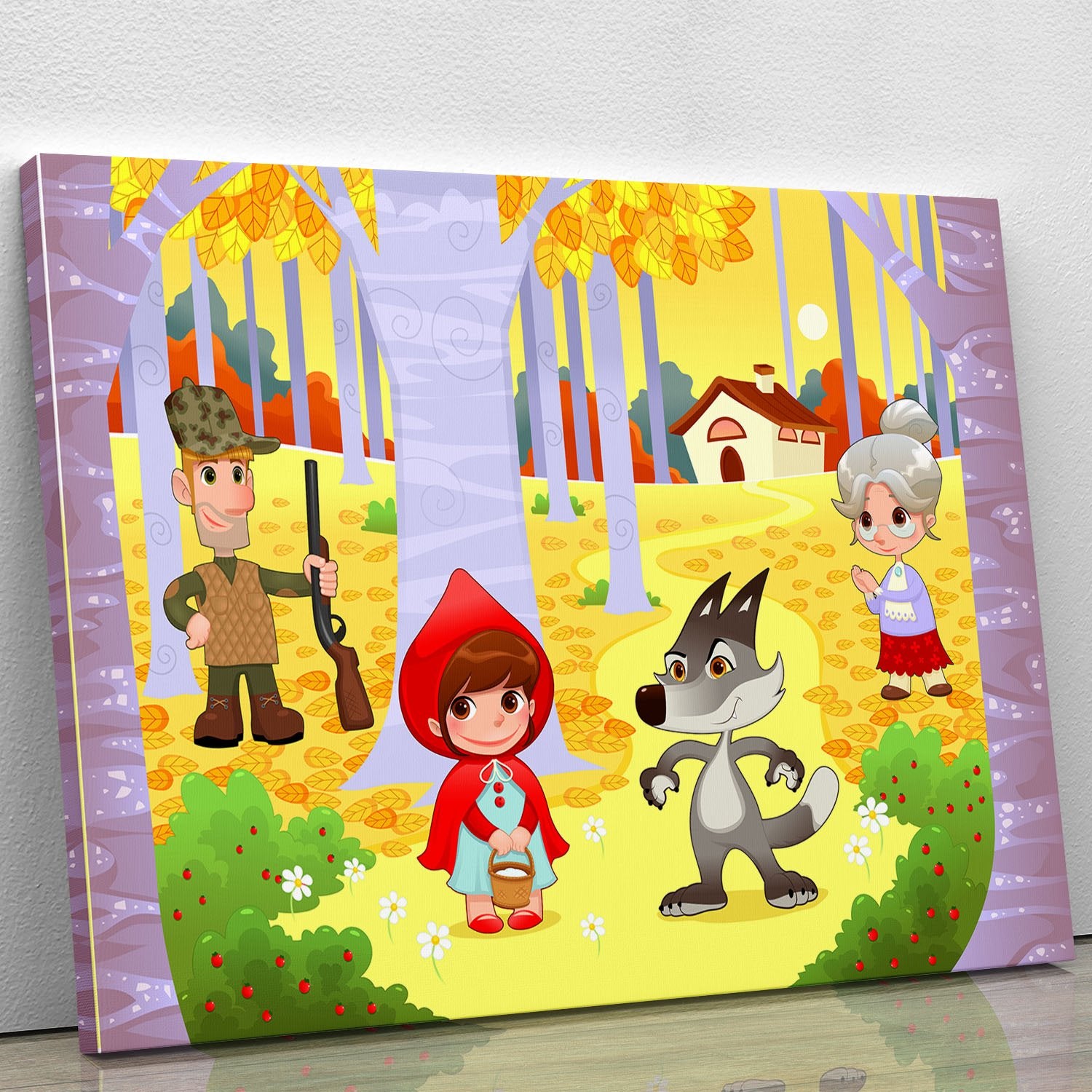 Little Red Hiding Hood scene Canvas Print or Poster