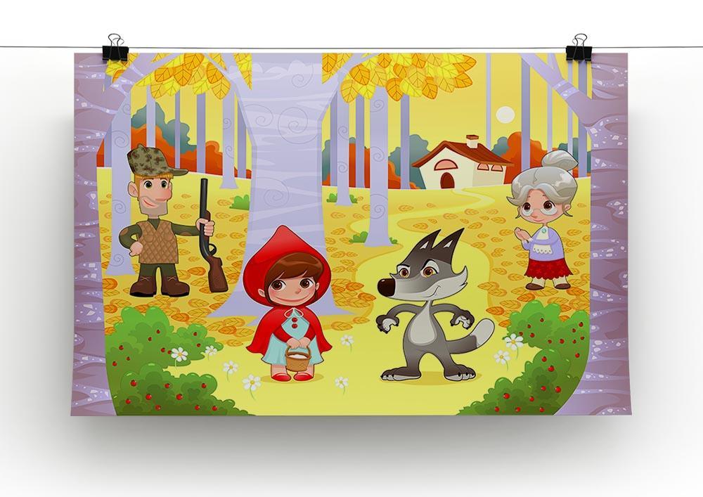 Little Red Hiding Hood scene Canvas Print or Poster - Canvas Art Rocks - 2