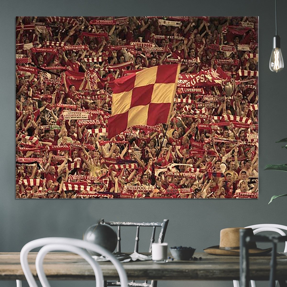 Liverpool Fans on the Kop Canvas Print or Poster