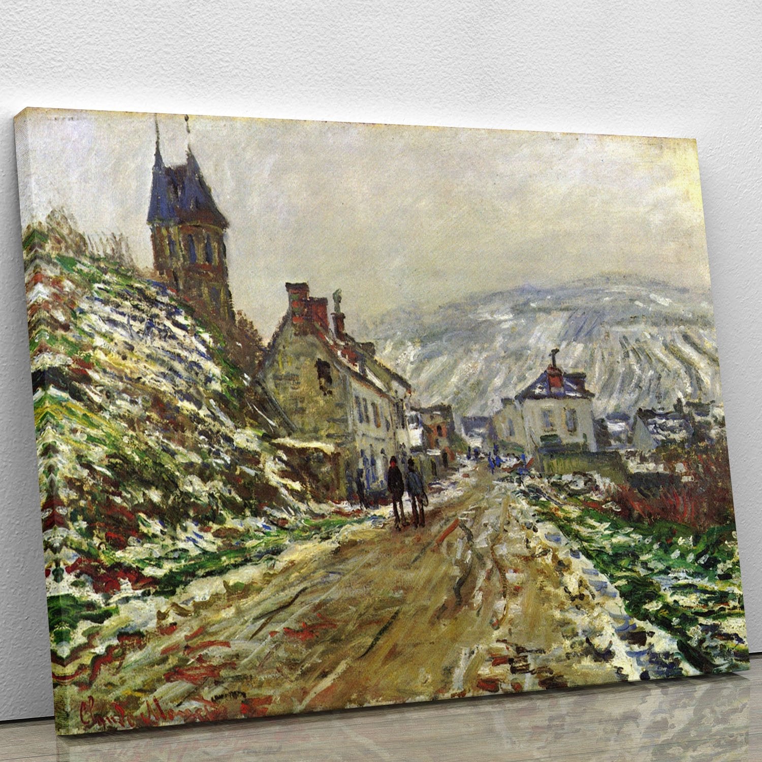 Local entrance of Vetheuil in the winter by Monet Canvas Print or Poster