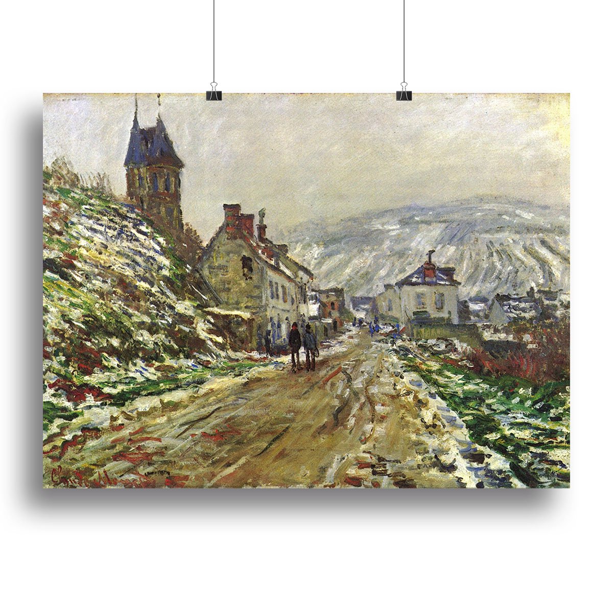 Local entrance of Vetheuil in the winter by Monet Canvas Print or Poster