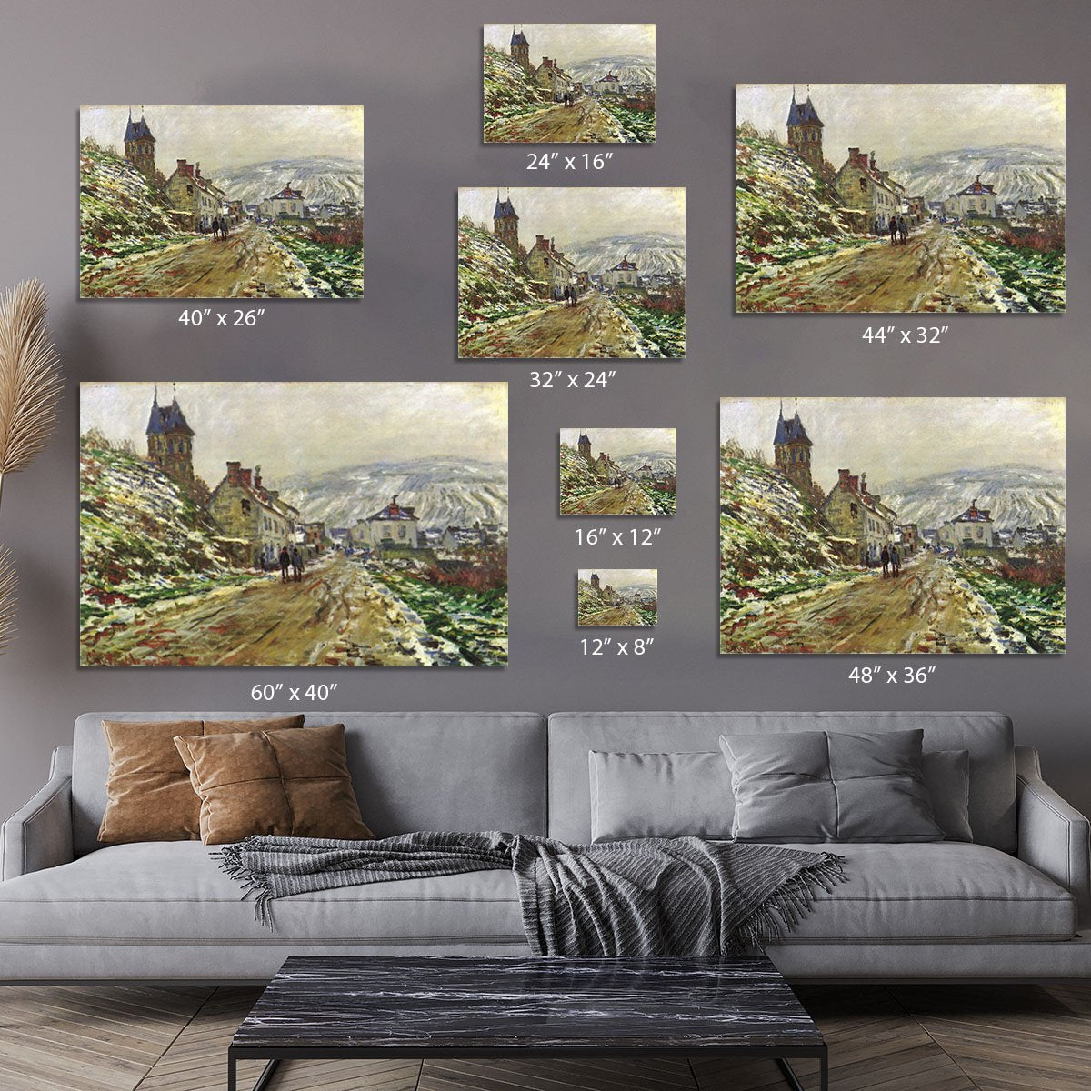 Local entrance of Vetheuil in the winter by Monet Canvas Print or Poster