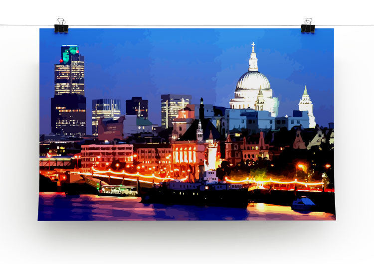 London Skyline at Night Print - Canvas Art Rocks - 2