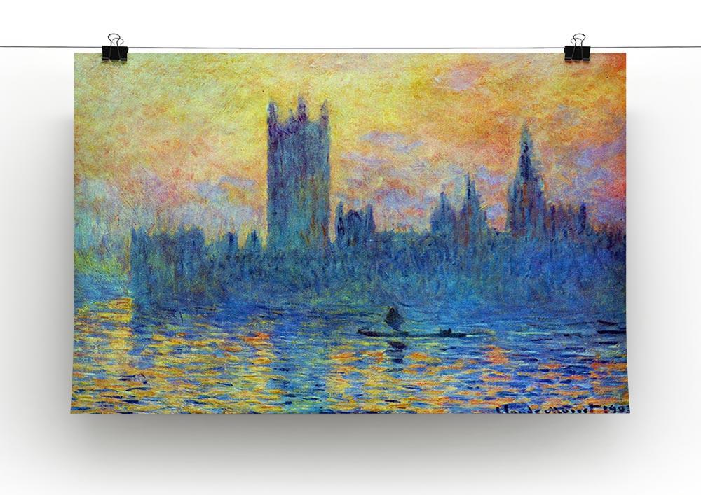 London Parliament in Winter by Monet Canvas Print & Poster - Canvas Art Rocks - 2