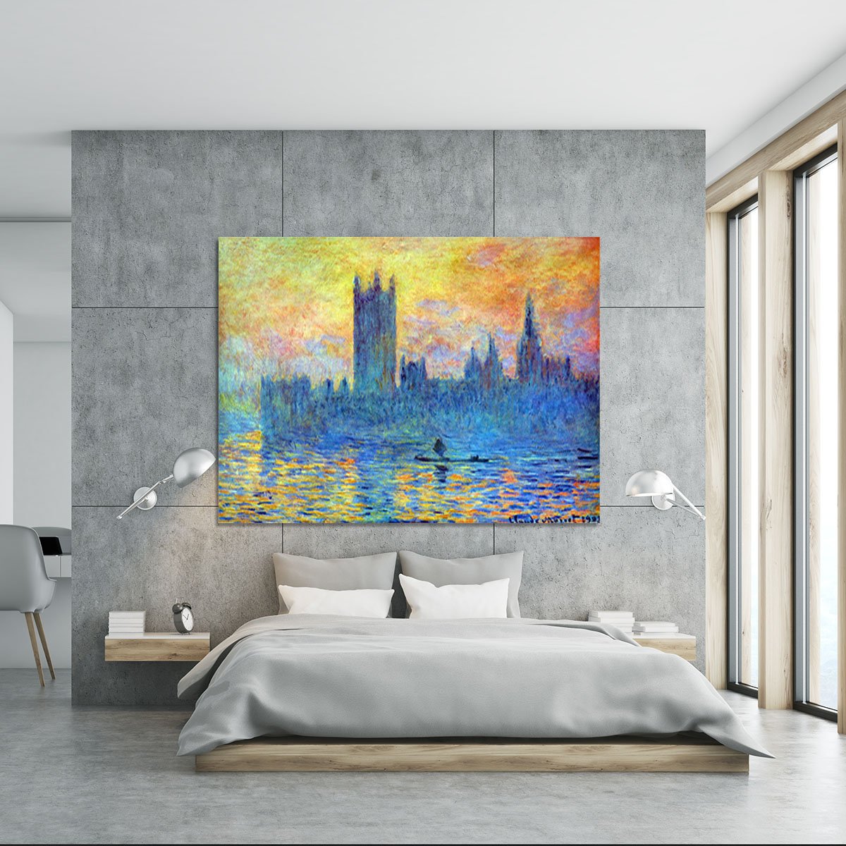 London Parliament in Winter by Monet Canvas Print or Poster