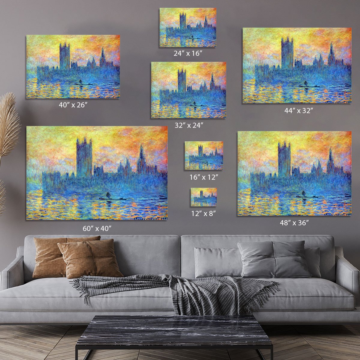 London Parliament in Winter by Monet Canvas Print or Poster