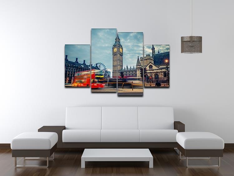 London at early morning 4 Split Panel Canvas  - Canvas Art Rocks - 3