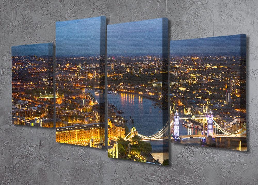 London at sunset City background 4 Split Panel Canvas  - Canvas Art Rocks - 2