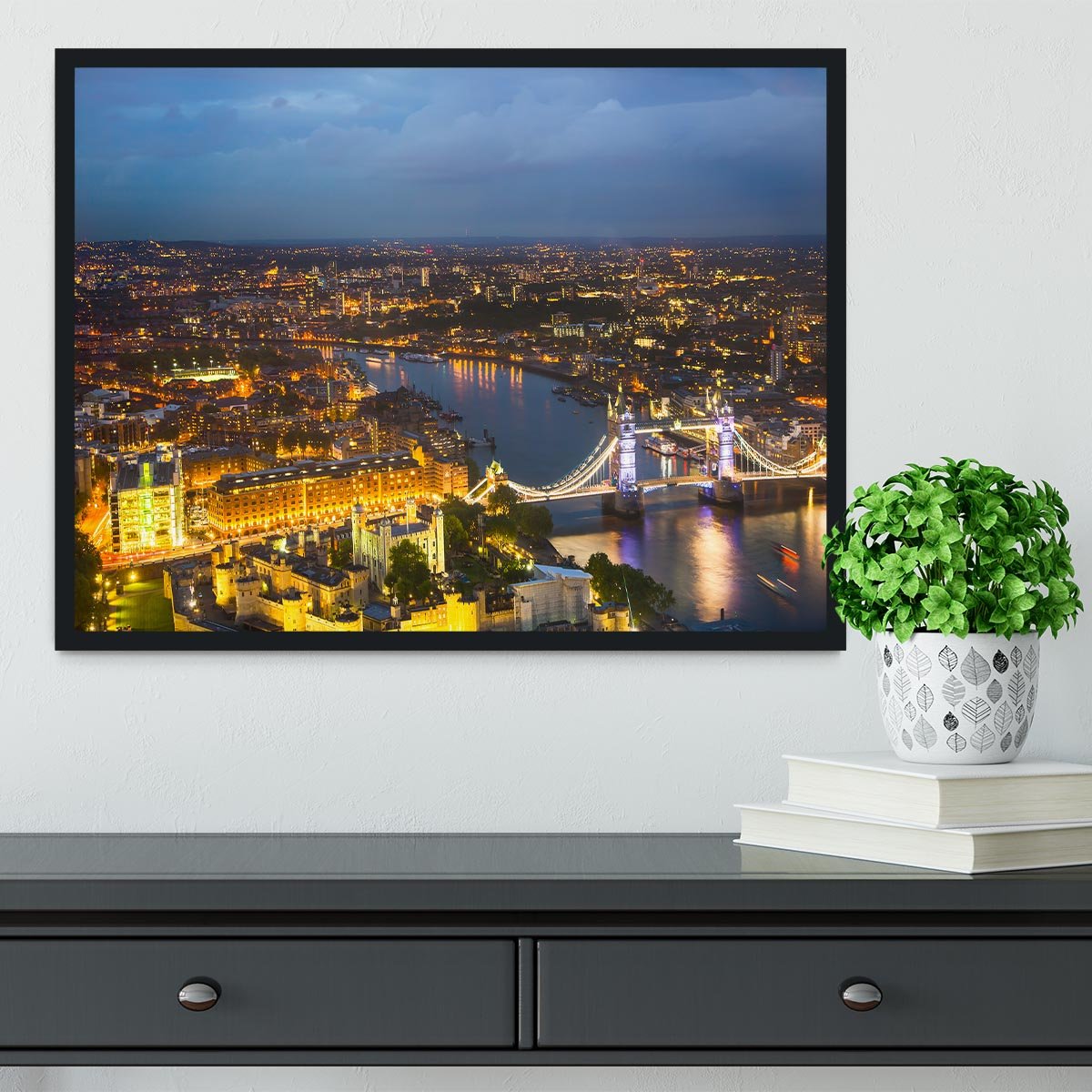 London at sunset City background Framed Print - Canvas Art Rocks - 2