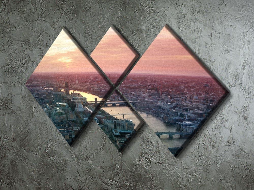London business and financial aria view 4 Square Multi Panel Canvas  - Canvas Art Rocks - 2