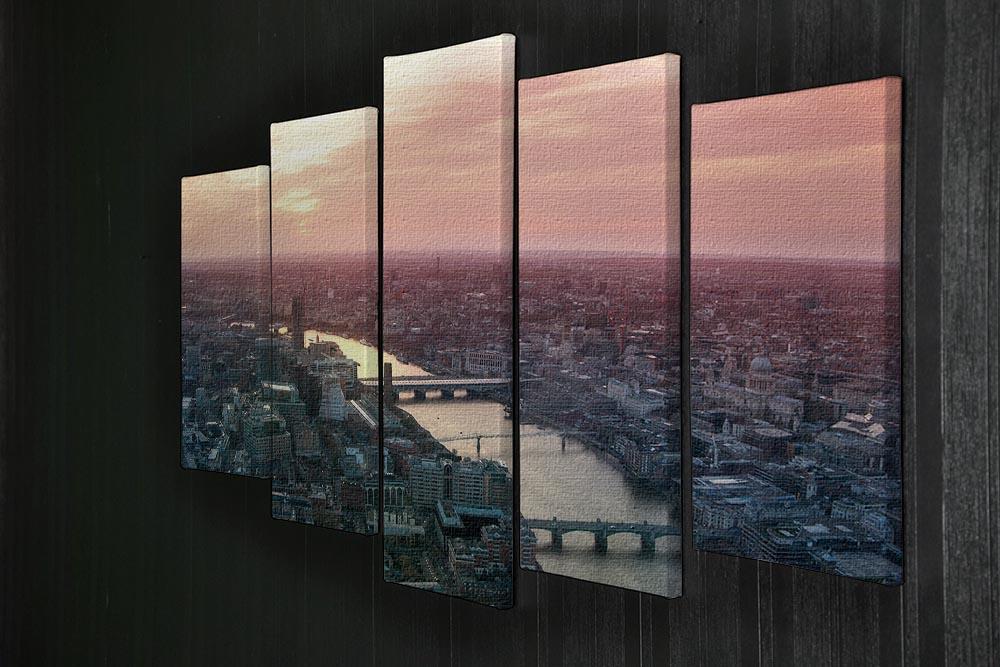 London business and financial aria view 5 Split Panel Canvas  - Canvas Art Rocks - 2