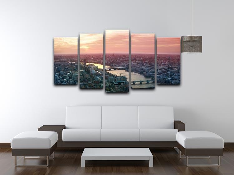 London business and financial aria view 5 Split Panel Canvas  - Canvas Art Rocks - 3