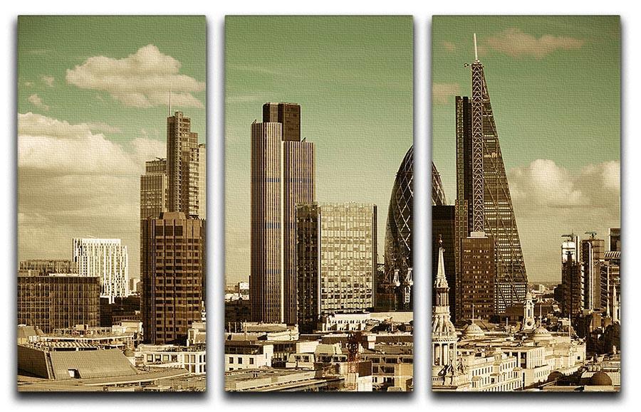 London city rooftop view with urban architectures 3 Split Panel Canvas Print - Canvas Art Rocks - 1