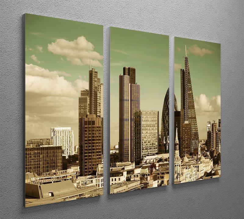 London city rooftop view with urban architectures 3 Split Panel Canvas Print - Canvas Art Rocks - 2