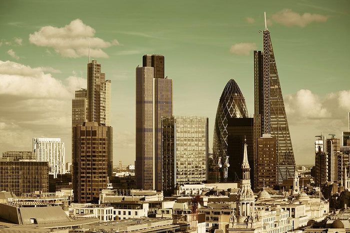 London city rooftop view with urban architectures Wall Mural Wallpaper