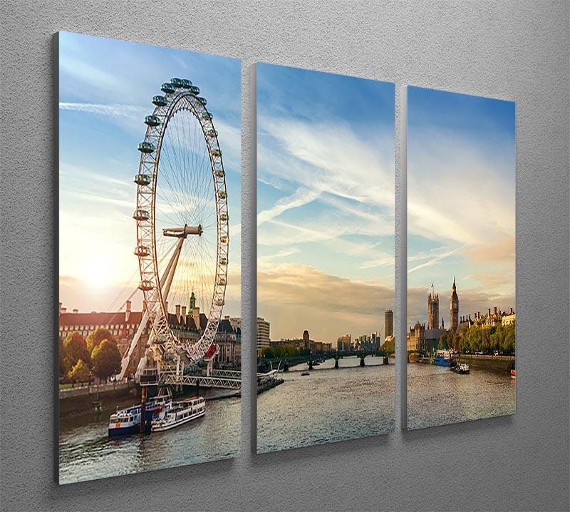 London morning sunrise 3 Split Panel Canvas Print - Canvas Art Rocks - 2
