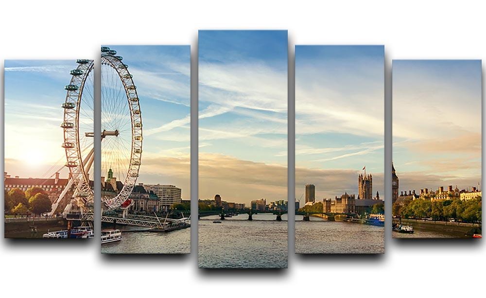 London morning sunrise 5 Split Panel Canvas  - Canvas Art Rocks - 1