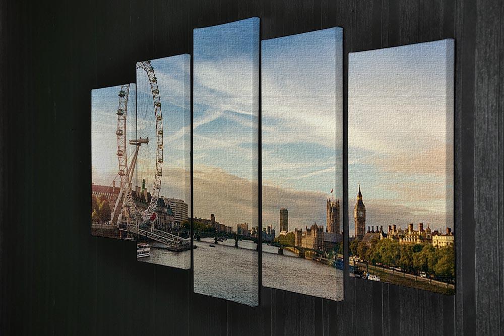 London morning sunrise 5 Split Panel Canvas  - Canvas Art Rocks - 2